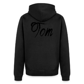 Tom - Unisex Premium Organic Zip Hoodie - black - Back - Nico (187cm)
