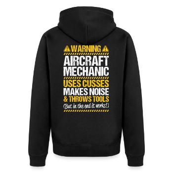 Mécanicien d’avions Aircraft Mechanic - Veste à capuche bio Premium Unisexe - noir - Dos - Nico (187cm)