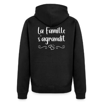 La famille s'agrandit - Veste à capuche bio Premium Unisexe - noir - Dos - Nico (187cm)