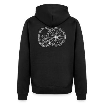 Happy Birthday 60, Radfahrer! - Unisex Premium Bio Zip Hoodie - Schwarz - Hinten - Nico (187cm)
