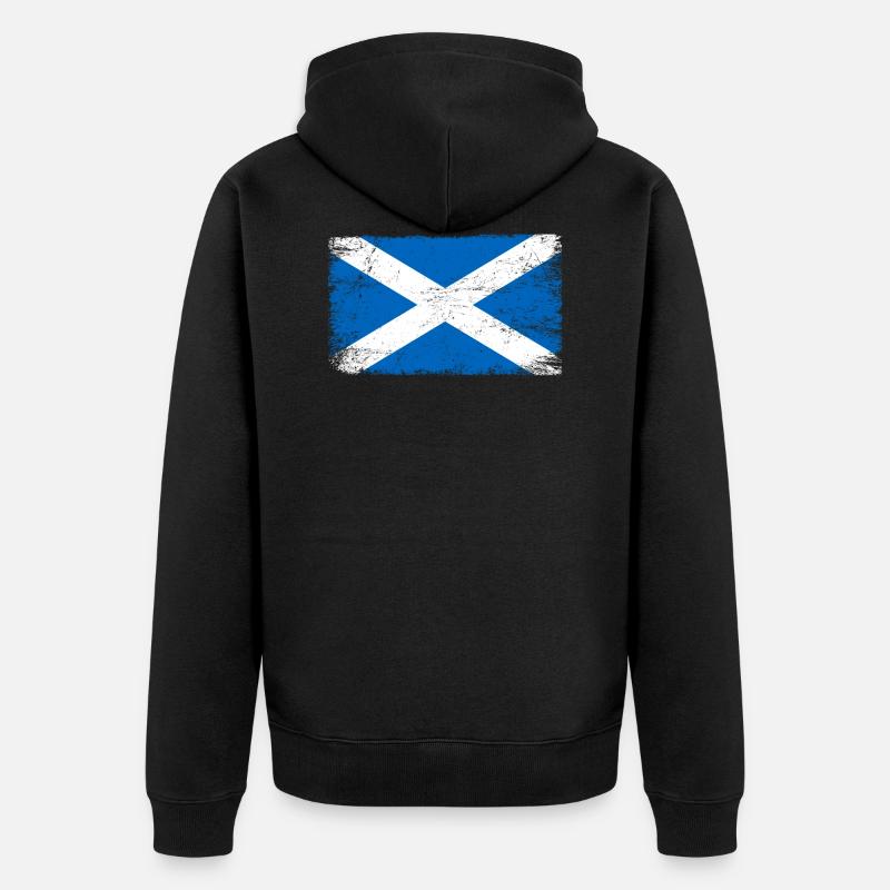 Drapeau écossais pour les patriotes - Veste à capuche bio Premium Unisexe - noir