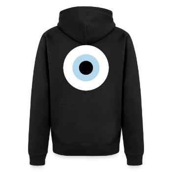 Nazar - Unisex Premium Bio Zip Hoodie - Schwarz - Hinten - Nico (187cm)