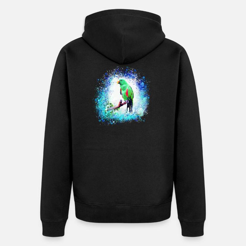 perfich ara,oiseau,graffiti,mint,bleu,brush,spray - Veste à capuche bio Premium Unisexe - noir