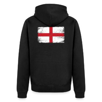 England Flagge englische Fahne für Patrioten - Unisex Premium Bio Zip Hoodie - Schwarz - Hinten - Nico (187cm)
