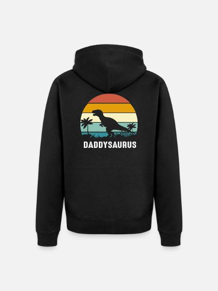 Daddysaurus - Veste à capuche bio Premium Unisexe - noir