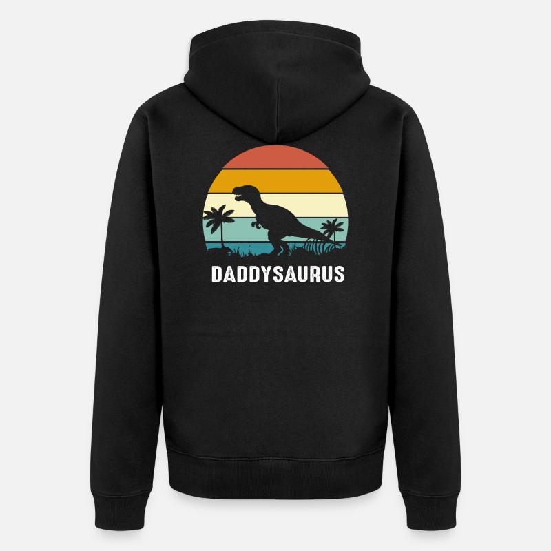 Daddysaurus - Veste à capuche bio Premium Unisexe - noir