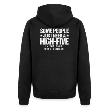 Certaines personnes ont juste besoin d'un high five - Veste à capuche bio Premium Unisexe - noir - Dos - Nico (187cm)