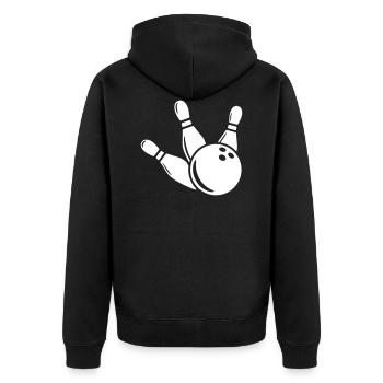 Bowling Cone Sport Bowler Bowling Ball Bowling - Unisex Premium Organic Zip Hoodie - black - Back - Nico (187cm)