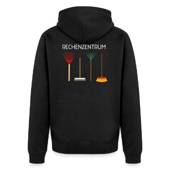 Lustiges Rechenzentrum Gärtner Garten Besen Design - Unisex Premium Bio Zip Hoodie - Schwarz - Hinten - Nico (187cm)