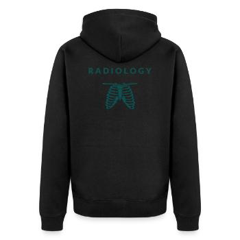 Funny Radiologist and Funny Radiologist - Unisex Premium Organic Zip Hoodie - black - Back - Nico (187cm)