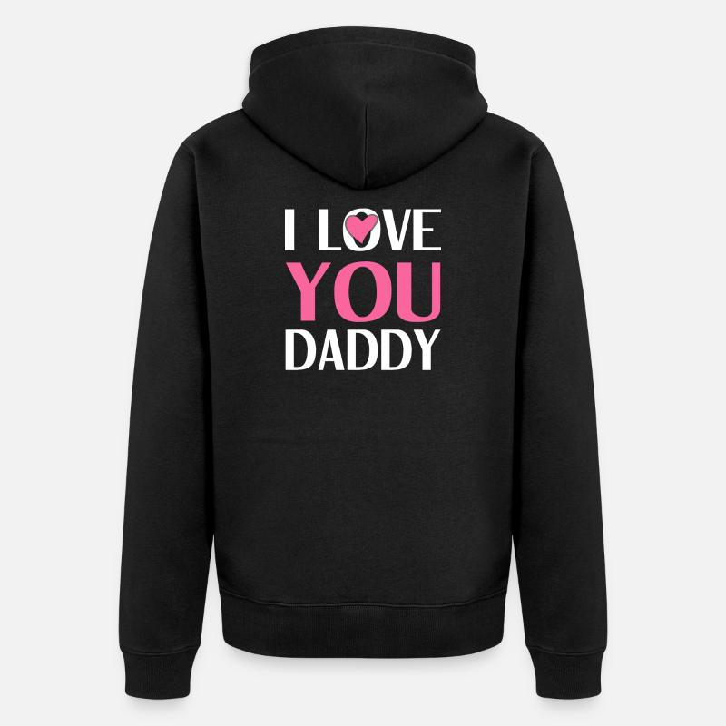 Je t’aime papa - Veste à capuche bio Premium Unisexe - noir