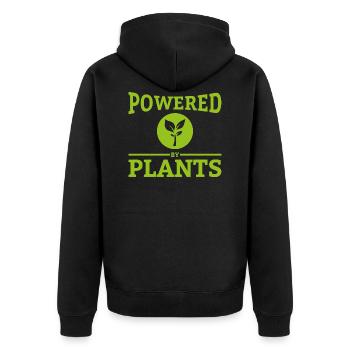 Propulsé par plants Cadeau Vegan Rengaine - Veste à capuche bio Premium Unisexe - noir - Dos - Nico (187cm)