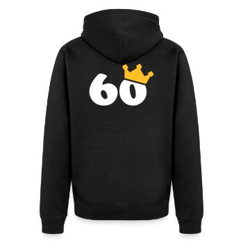 60 couronne 60 anniversaire 60 ans - Veste à capuche bio Premium Unisexe - noir - Dos - Nico (187cm)