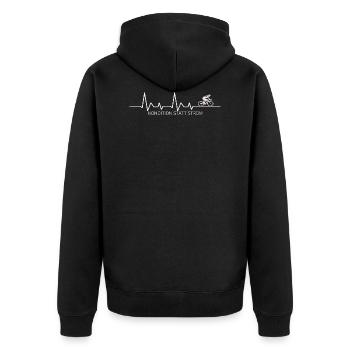 Radsport Fahrrad Lustiges Anti Ebike Shirt - Unisex Premium Bio Zip Hoodie - Schwarz - Hinten - Nico (187cm)