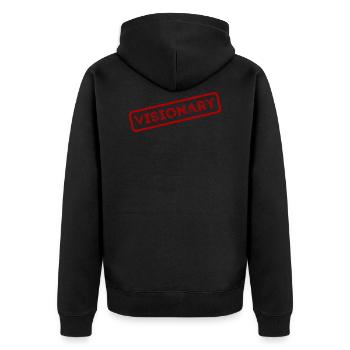 visionary - Unisex Premium Organic Zip Hoodie - black - Back - Nico (187cm)