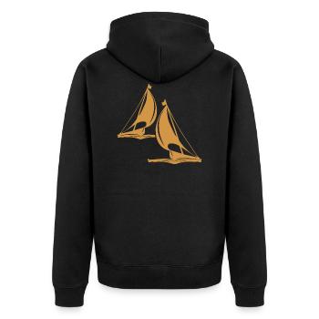 Voile cadeau bateau voilier voilier ancre - Veste à capuche bio Premium Unisexe - noir - Dos - Nico (187cm)