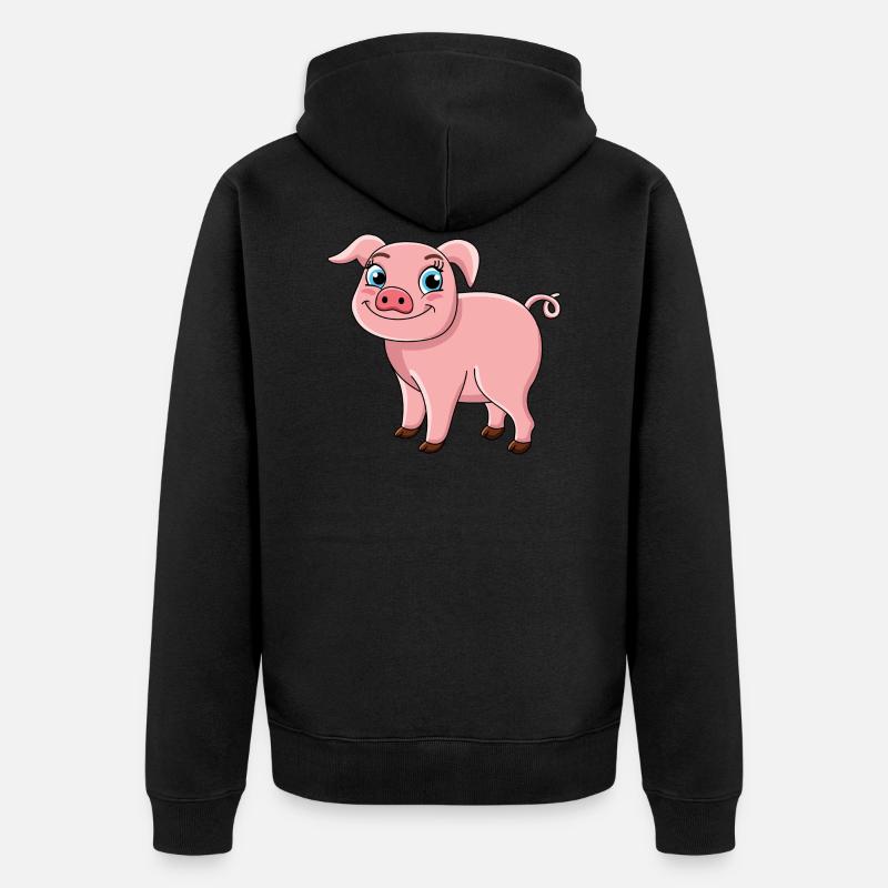 cochon - Veste à capuche bio Premium Unisexe - noir