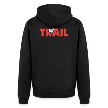 Trail Bike Fahrrad - Unisex Premium Bio Zip Hoodie - Schwarz - Hinten - Nico (187cm)