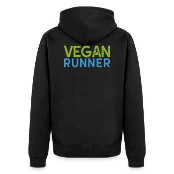 Vegan runner gift plants saying - Unisex Premium Organic Zip Hoodie - black - Back - Nico (187cm)