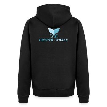 CRYPTO WHALE - CRYPTO CURRENCY OWNER - Unisex Premium Organic Zip Hoodie - black - Back - Nico (187cm)