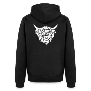 Vache Cadeau écossais De hautes terres - Veste à capuche bio Premium Unisexe - noir - Dos - Nico (187cm)
