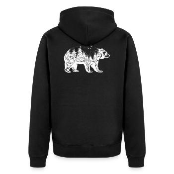 Travel Adventure Camping Hiking Gift - Unisex Premium Organic Zip Hoodie - black - Back - Nico (187cm)