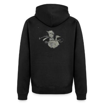 Piccolo principe - Unisex Premium Bio Zip Hoodie - Schwarz - Hinten - Nico (187cm)