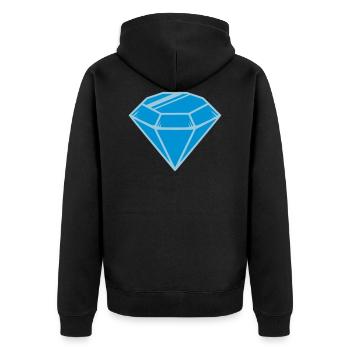 Diamant - Unisex Premium Bio Zip Hoodie - Schwarz - Hinten - Nico (187cm)