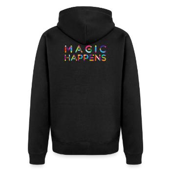 Magic happens - Veste à capuche bio Premium Unisexe - noir - Dos - Nico (187cm)
