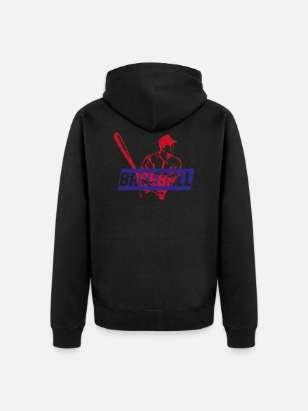 baseball - Unisex Premium Organic Zip Hoodie - black