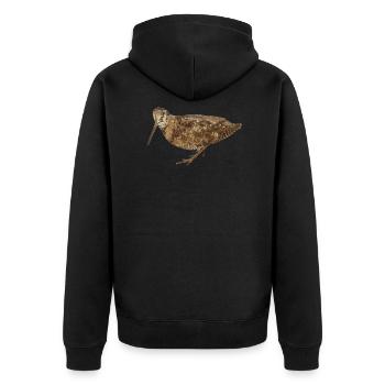 La bécasse des bois pour chasseur - Veste à capuche bio Premium Unisexe - noir - Dos - Nico (187cm)