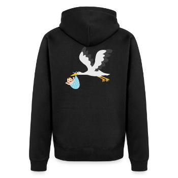 Cigogne avec bébé - Veste à capuche bio Premium Unisexe - noir - Dos - Nico (187cm)