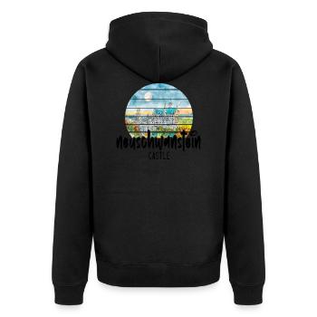 Bayern Tourismus Schloss Neuschwanstein Kultur - Unisex Premium Bio Zip Hoodie - Schwarz - Hinten - Nico (187cm)