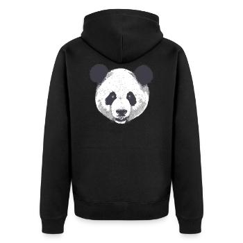 Panda tête ours cool doux réaliste illustration - Veste à capuche bio Premium Unisexe - noir - Dos - Nico (187cm)