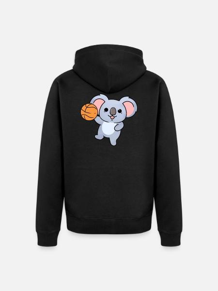 Basket-ball koala - Veste à capuche bio Premium Unisexe - noir