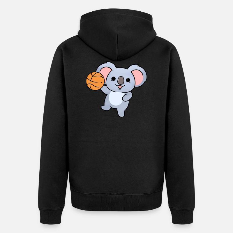 Basket-ball koala - Veste à capuche bio Premium Unisexe - noir