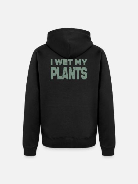 I wet my plants - Unisex Premium Organic Zip Hoodie - black