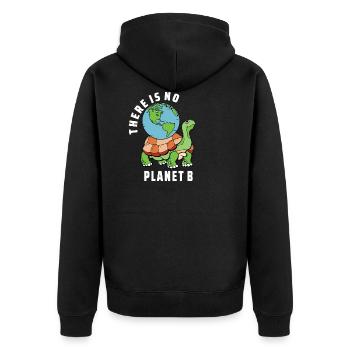 there is no planet b - Unisex Premium Organic Zip Hoodie - black - Back - Nico (187cm)