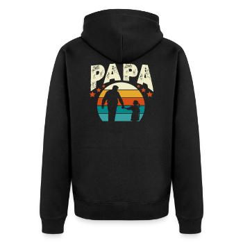 Papa Vintage - Veste à capuche bio Premium Unisexe - noir - Dos - Nico (187cm)
