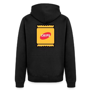 Potato Chips - Unisex Premium Organic Zip Hoodie - black - Back - Nico (187cm)
