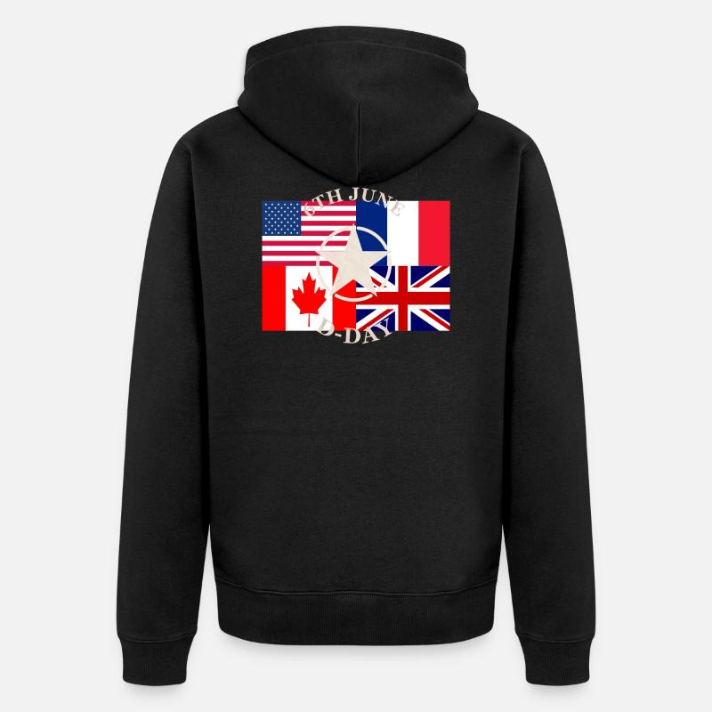 6th june D-day - Veste à capuche bio Premium Unisexe - noir