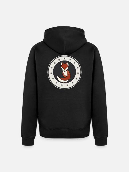Fox emblem shirt - Unisex Premium Organic Zip Hoodie - black