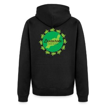 Lanzarote Canary Islands avec des tortues - Veste à capuche bio Premium Unisexe - noir - Dos - Nico (187cm)