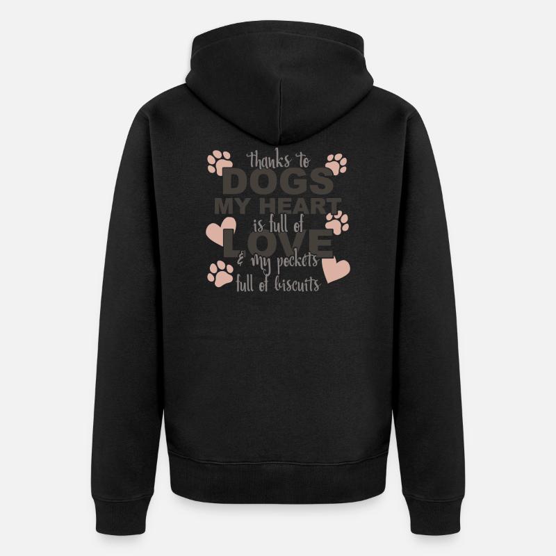 Dank an Hunde - Unisex Premium Bio Zip Hoodie - Schwarz
