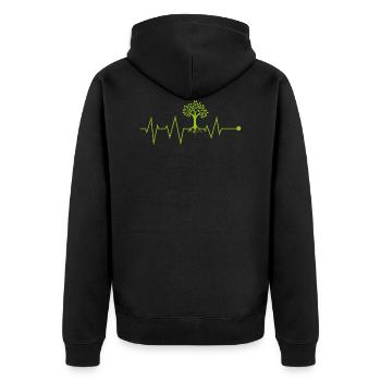 Ecology puls gift saying climate change - Unisex Premium Organic Zip Hoodie - black - Back - Nico (187cm)