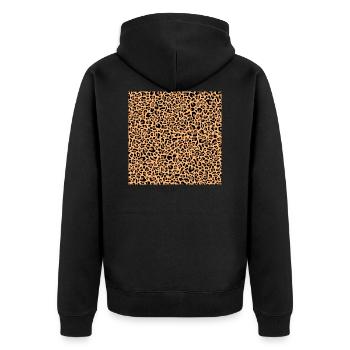Modèle de léopard | Imprimé léopard | Animaux africains - Veste à capuche bio Premium Unisexe - noir - Dos - Nico (187cm)