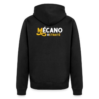 Mécano retraité papy futur papi garagiste retraite - Veste à capuche bio Premium Unisexe - noir - Dos - Nico (187cm)