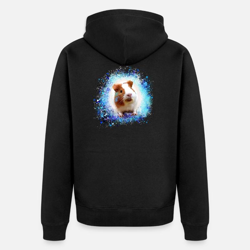 meerschweinchen, graffiti,malerei,grün,blau - Unisex Premium Bio Zip Hoodie - Schwarz
