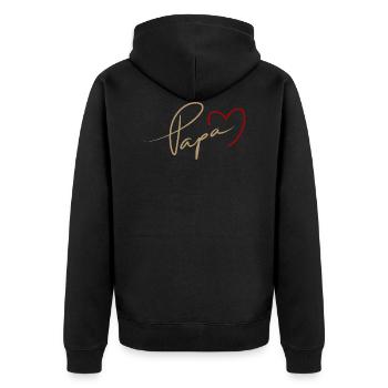 Vatertag - Unisex Premium Bio Zip Hoodie - Schwarz - Hinten - Nico (187cm)
