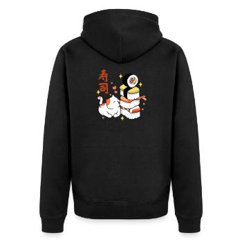 Amateur de sushis - Veste à capuche bio Premium Unisexe - noir - Dos - Nico (187cm)